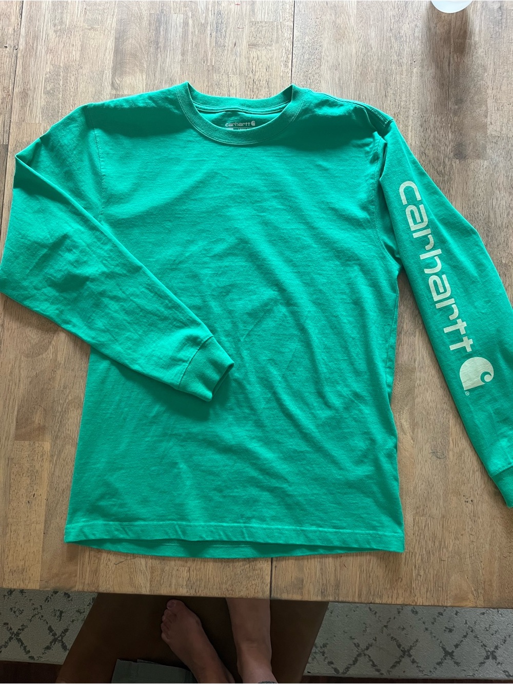 Carhartt Men's Long-Sleeve Crewneck Shirt - Green small